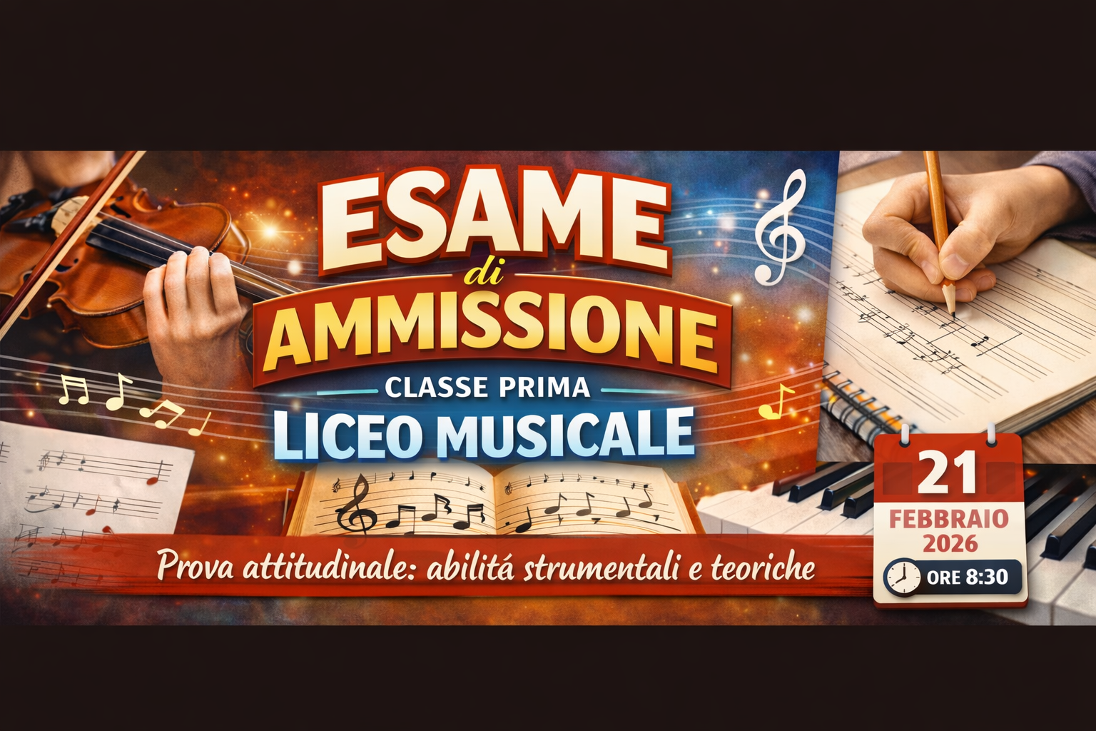Informazioni per gli studenti iscritti alla classe prima del Liceo Musicale